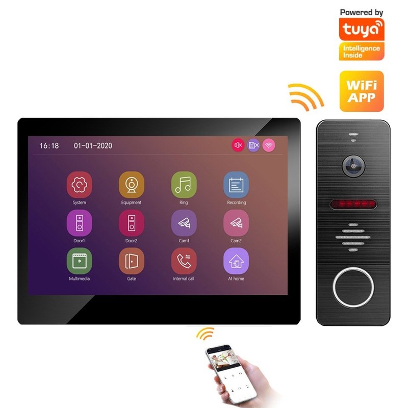 7 Inch Villa Wired Smart Doorbell Intercom System IR Cut Support