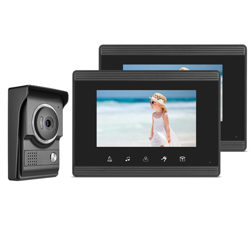 2 Room 4 Wire Villa Video Intercom System Color 1000TVL 800 x 480 Camera